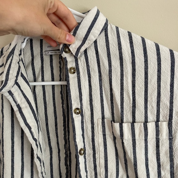 Urban Outfitters 100% Cotton Coastal Striped Button Down Shirt - Picture 5 of 6
